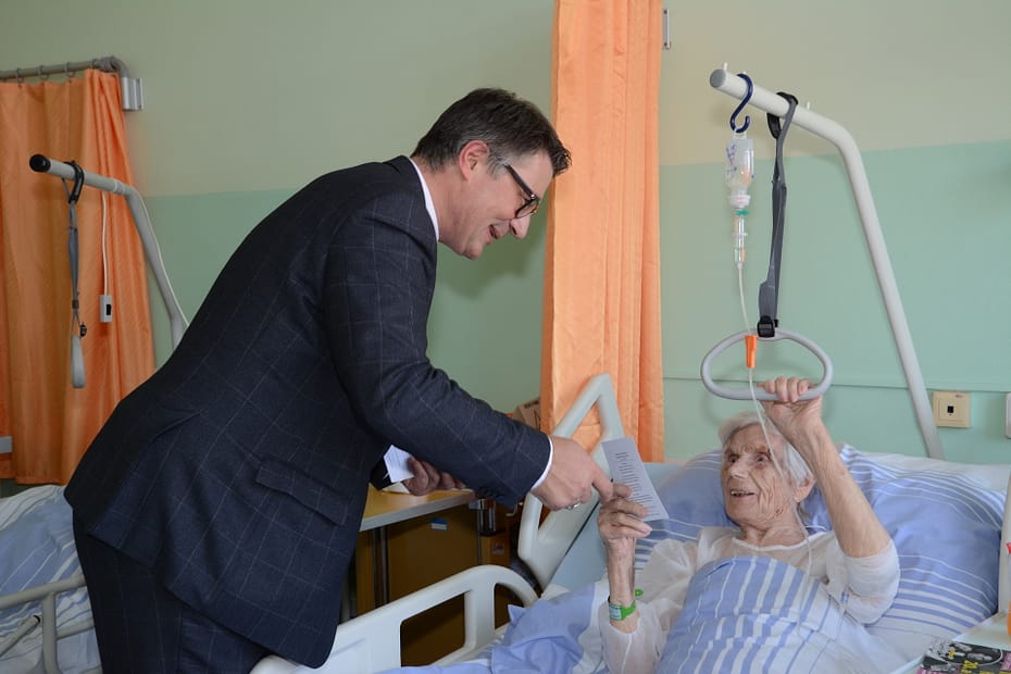 Návštěva pacientů na oddělení